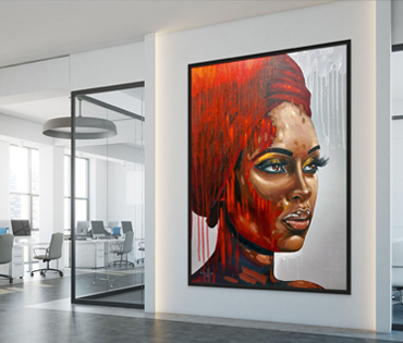 A Nicky van Rensburg painting of an african face