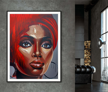 A Nicky van Rensburg painting of an african face