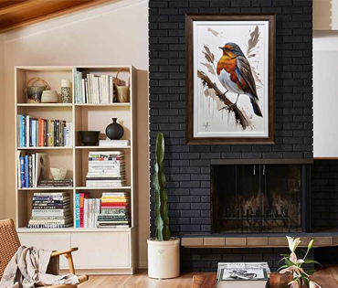 A Nicky van Rensburg painting of a robin